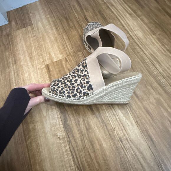 Delicious Leopard Espadrille elastic Ankle strap Size 9 - Picture 4 of 6